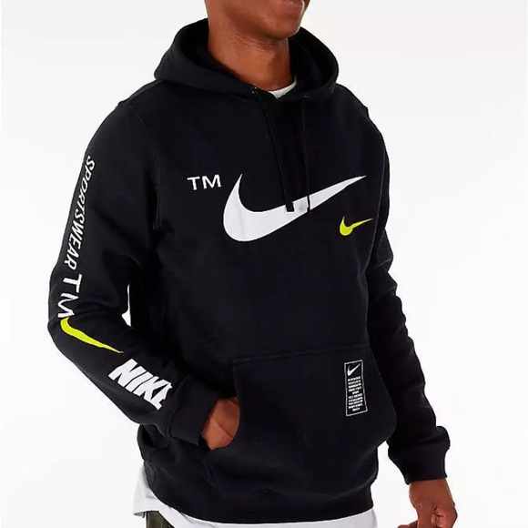 NWT Men/'s Nike Sportswear Club Logo Pullover Hoodie Dark Gray Heather